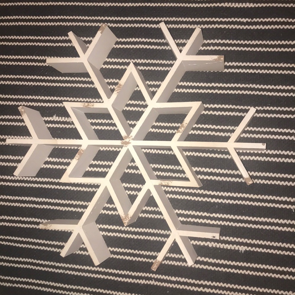 Wooden snowflake decor